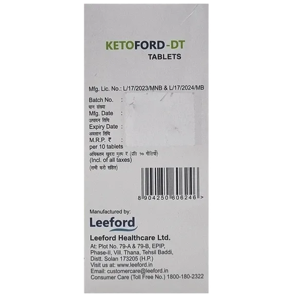 ketoford dt tablet 10's